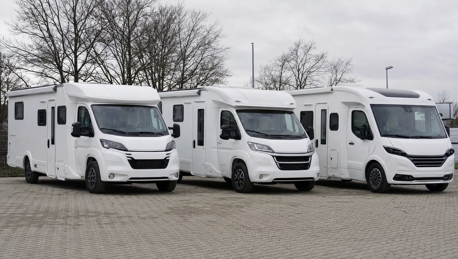 Mehrere Reisemobile nebeneinander