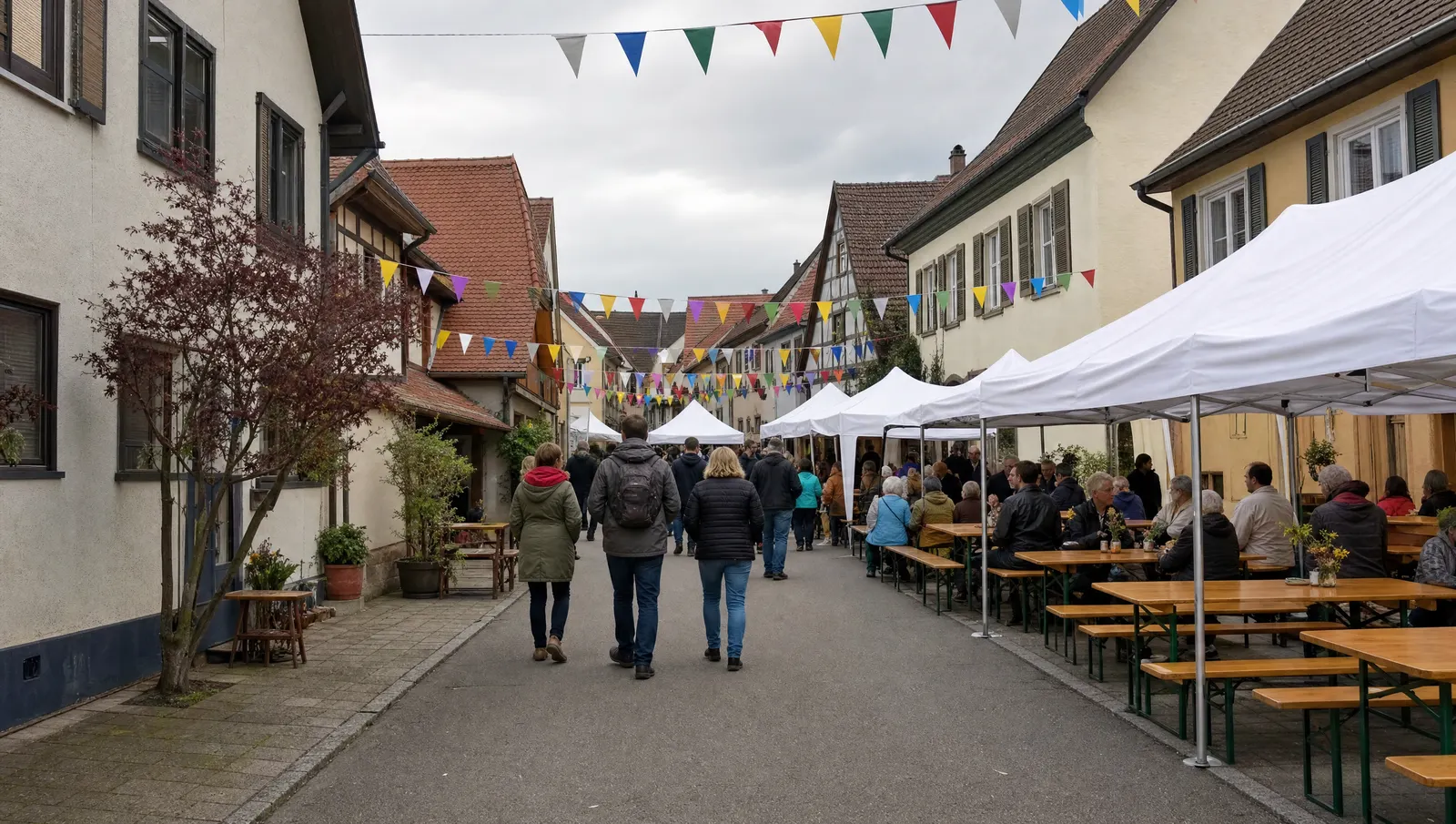 Straßenfest mit Ständen