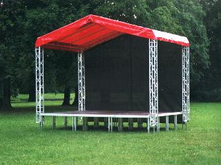 Bühne mit Sattel Dach 6x4-24m² für Stadtfest, Kundgebung, Präsentation, Roadshow, Events & Konzerte – 3