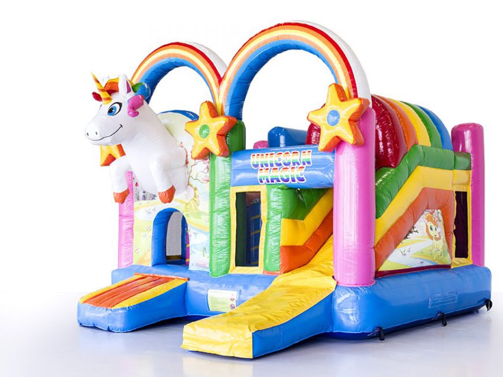 Hüpfburg Multiplay Einhorn mieten in Koblenz – Hüpfburg