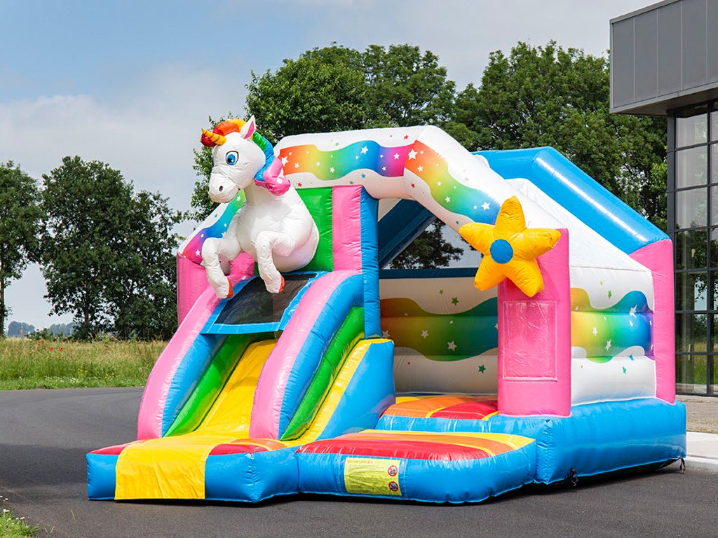 Hüpfburg Slide Combo Einhorn mieten in Koblenz – Hüpfburg