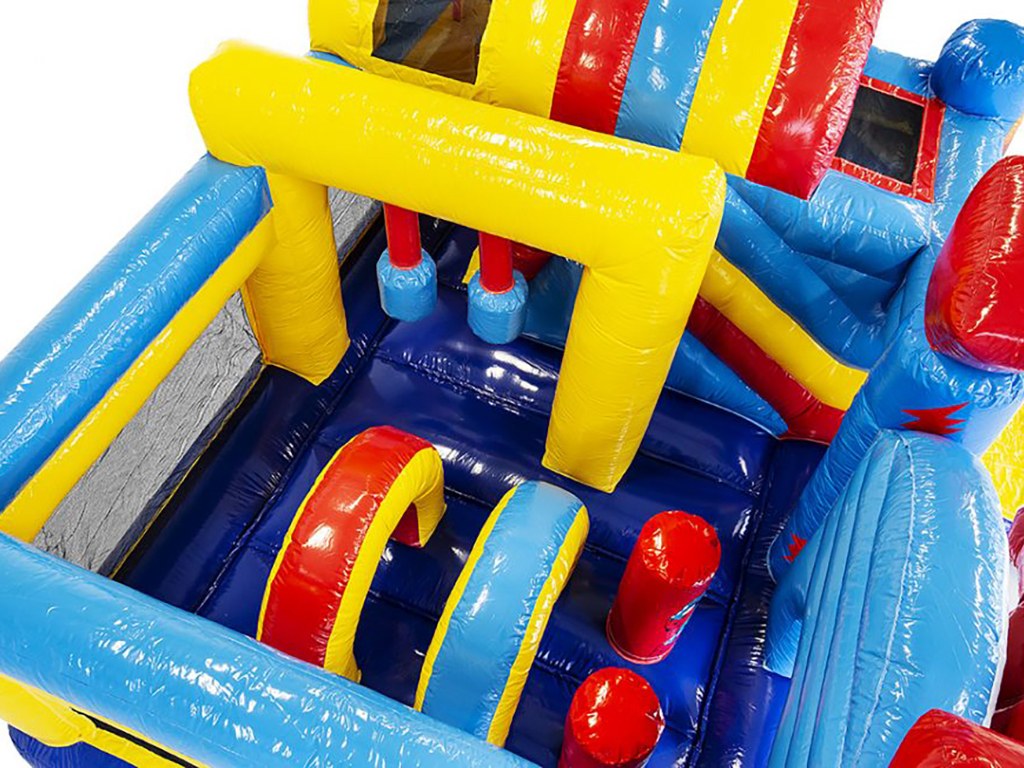Hüpfburg Multiplay Superhelden mieten in Koblenz – aufs Wasser – 2