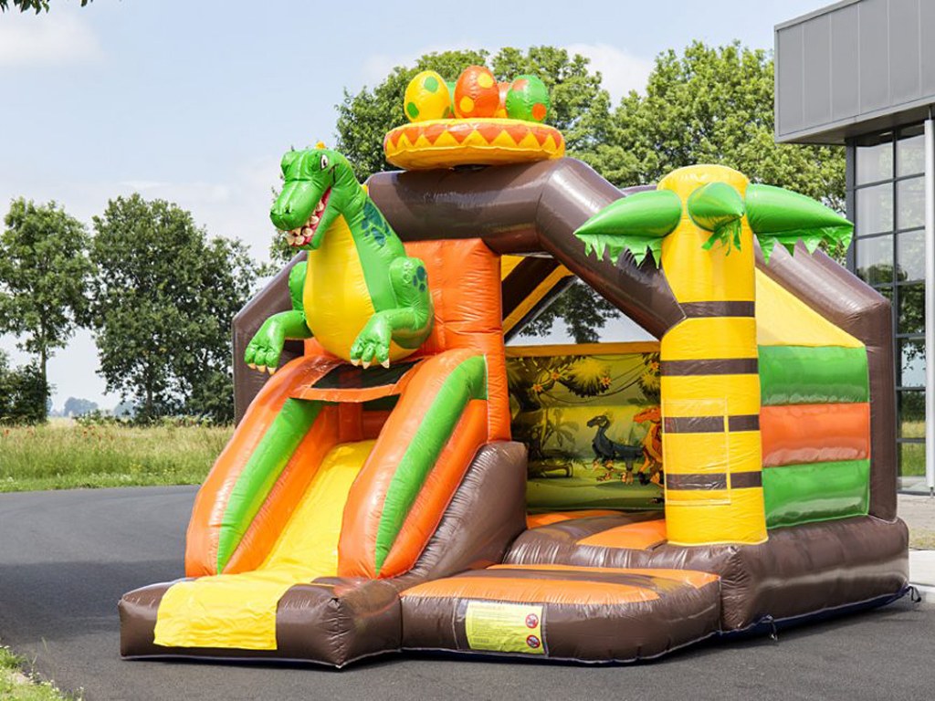 Hüpfburg Slide Combo Dino mieten in Koblenz – Kinderspaß fürs Fest