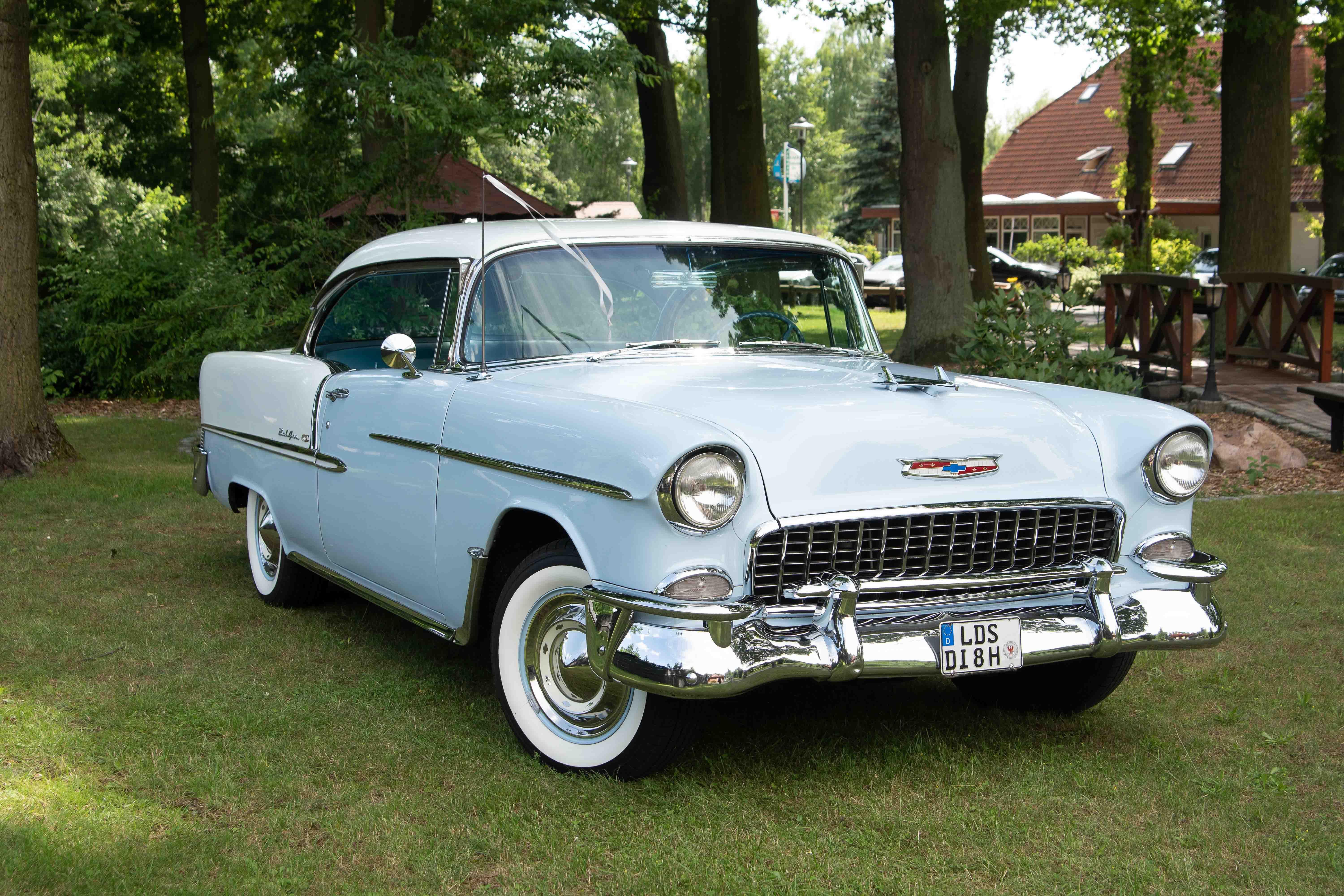 1955 Chevrolet Bel Air mieten – Oldtimer Hochzeitsauto mit V8 & Klimaanlage – 3
