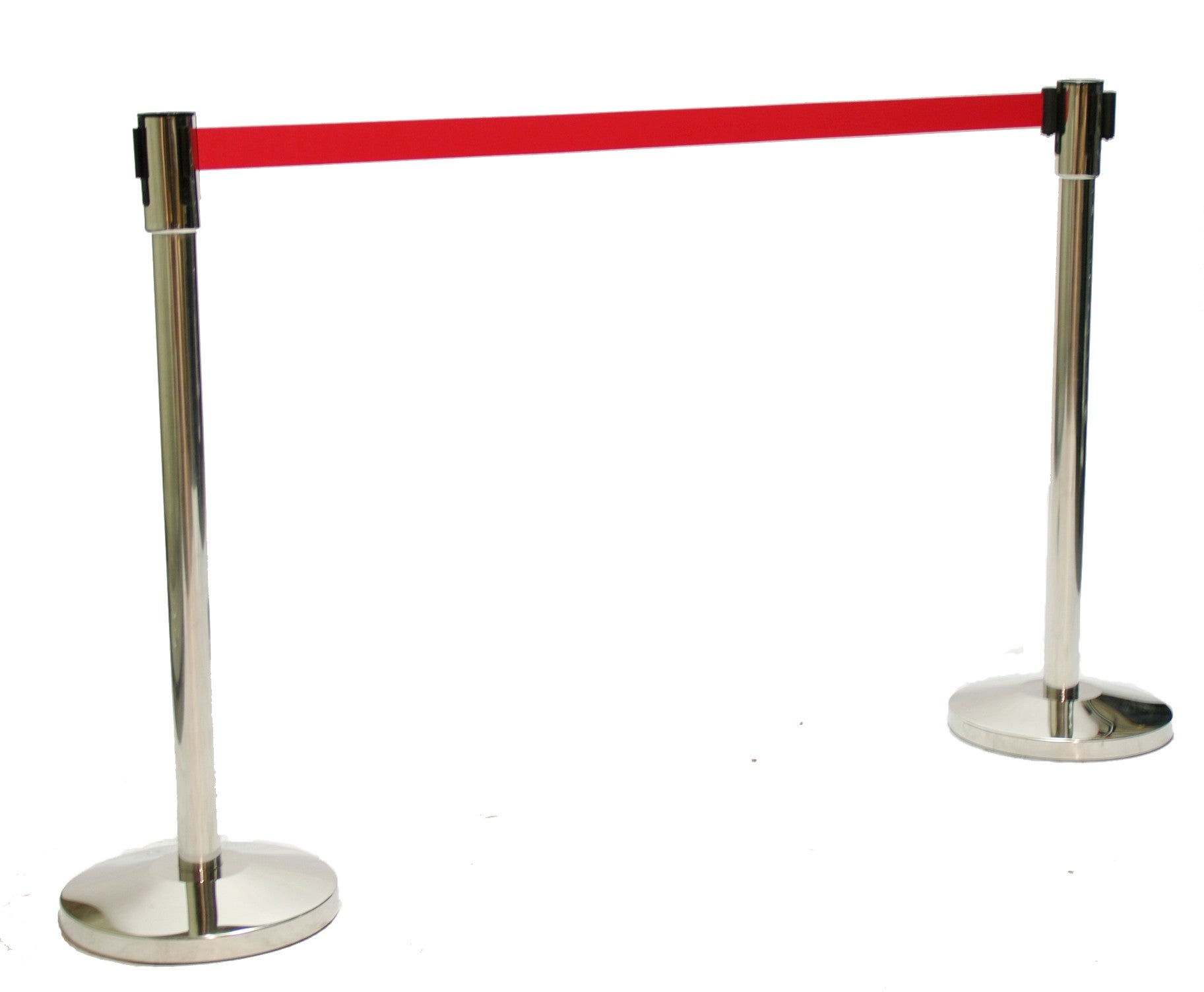 Miete 8 - Zahle 6! Absperrbänder, Personenleitsystem,Warteschlangenmanagement,rotes Band, max. 2 Meter Länge, bestehend aus 2 Pfosten und 1 Band