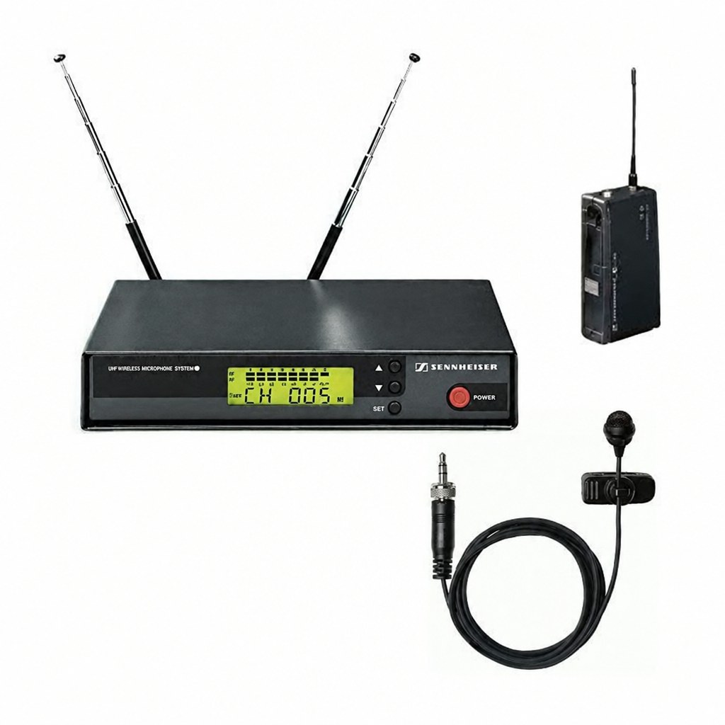 Semiprofessionelles Komplettset Funkmikro UHF EW 100 mit Ansteckmikrof