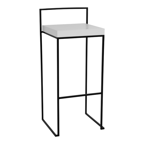 Barhocker Monza schwarz mit Sitz weiß B39 SH75 cm mieten