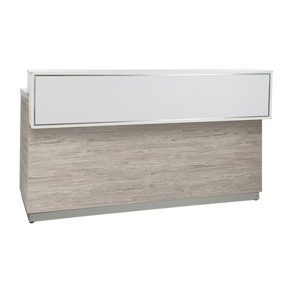Theke Aspen Altholz mit Deckblatt CNS mieten