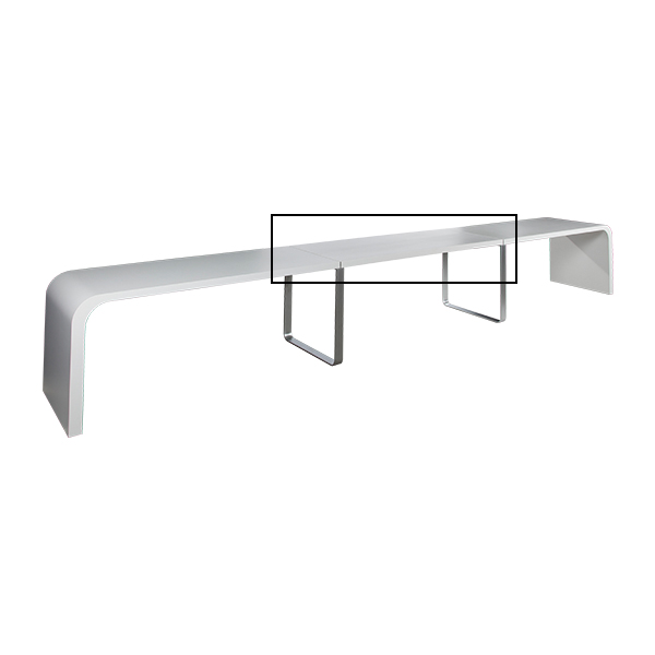 Brunch-Tischplatte 2-Fach Connectorelement weiß L180*B70 cm mieten