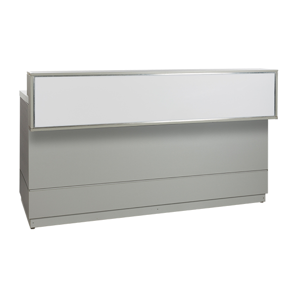 Theke silbergrau L200*T83*H115 cm mit Deckblatt CNS mieten
