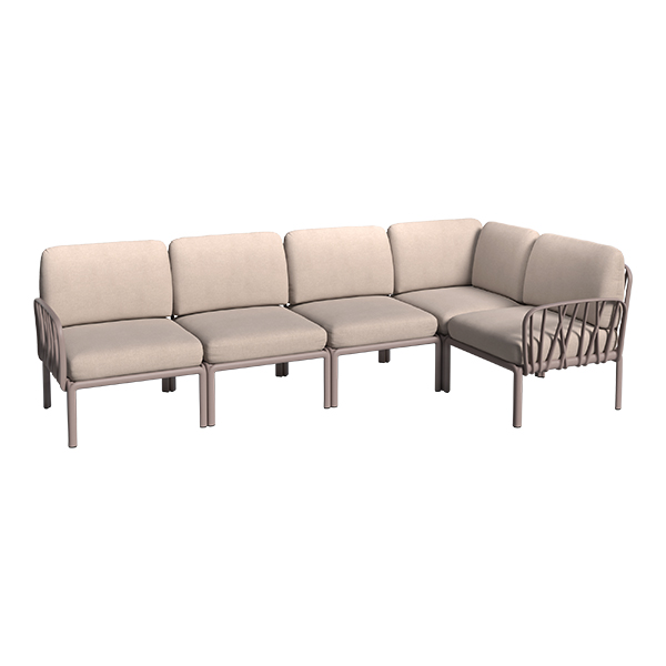 Loungesofa 5-Sitzer Komodo taupe mit Kissensatz taupe mieten