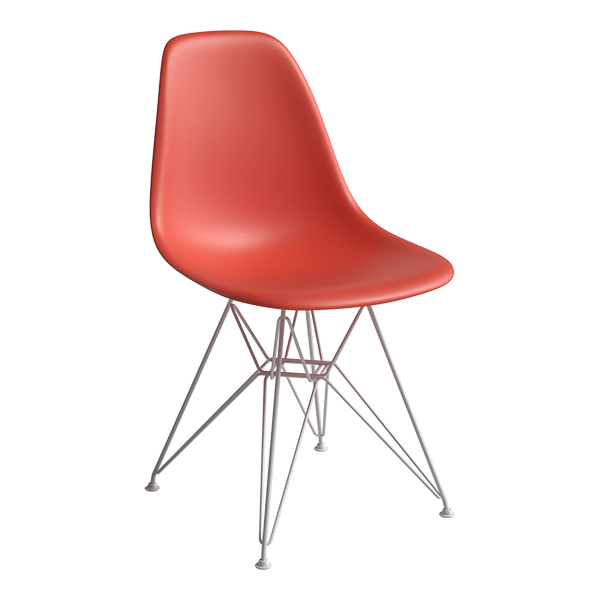 DSR Eames Plastic Chair weiß Sitz poppy-red mieten