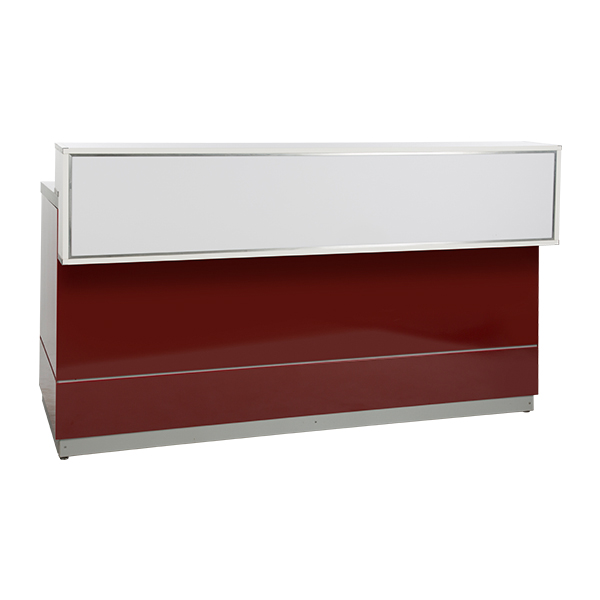 Theke rot L200*T83*H115 cm mit Deckblatt CNS mieten