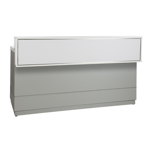 Theke silbergrau L200*T83*H115 cm mit Deckblatt CNS mieten