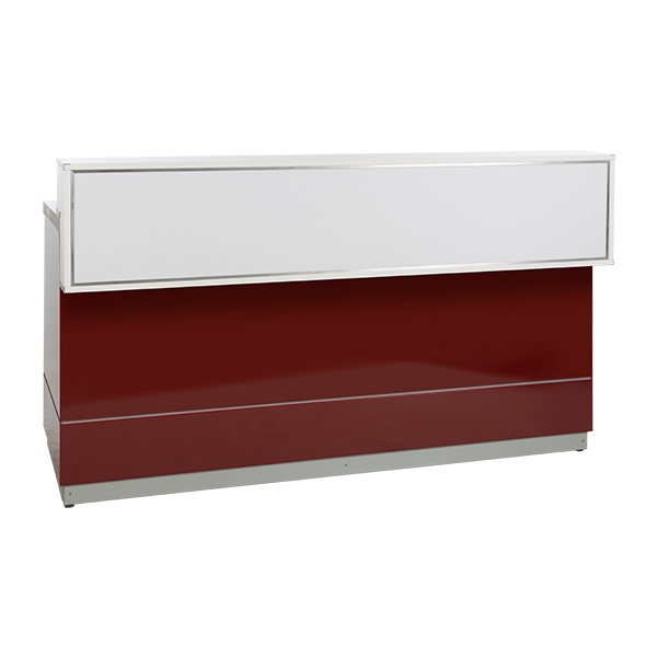 Theke rot L200*T83*H115 cm mit Deckblatt silbergrau mieten
