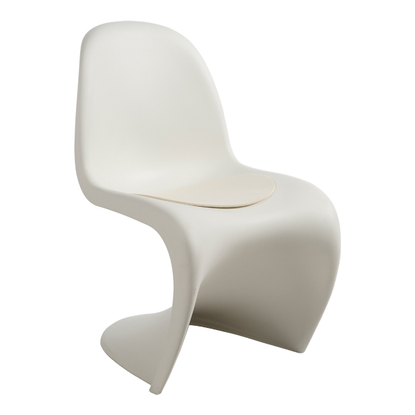 Panton Chair weiß mit Filzauflage weiß mieten
