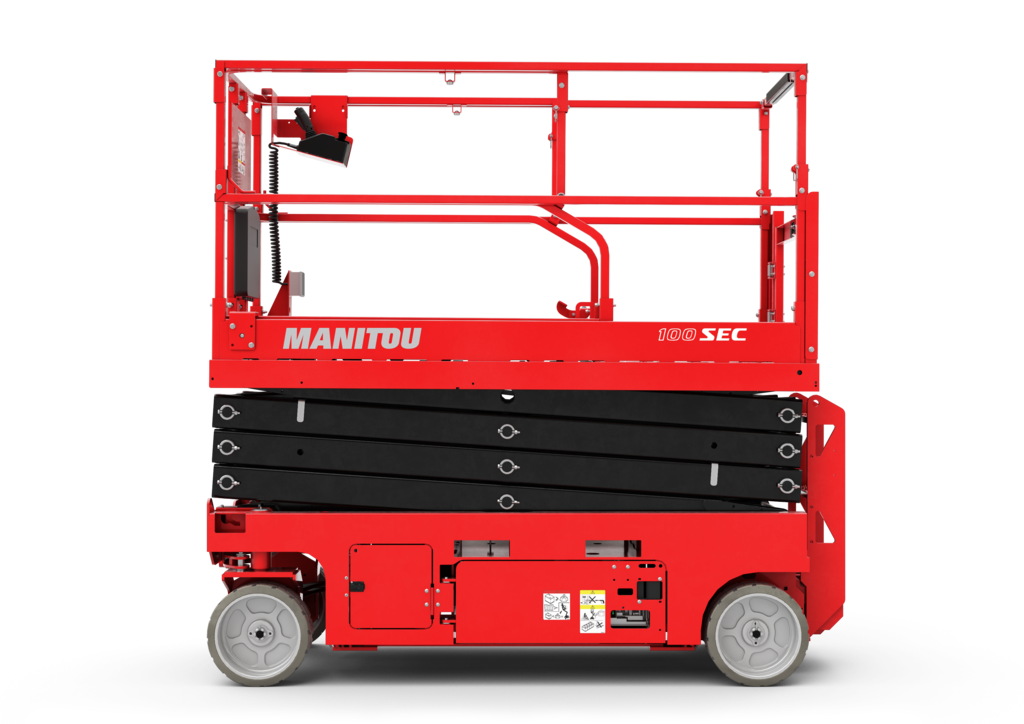 Elektro-Scherenbühne mieten – MANITOU 100 SEC, Arbeitshöhe 9,92 m, Breite 0,81 m – 2