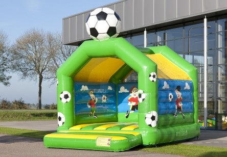 Hüpfburg mieten - Fussball-Design mit Dach, 5x4 m