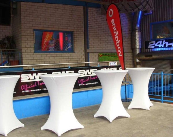 Stehtisch mieten - weiß, Ø 80 cm, für Events & Gastronomie