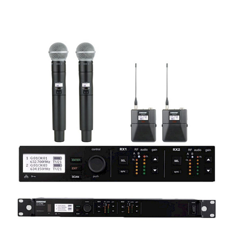 Shure Ulx D4D Funkmikrofon Doppelempfaenger mieten bei Magic Event- & Medientechnik