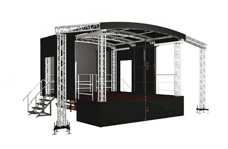 Stagemobil Al Stage R24 Mobile Rundbogenbuehne 6Mx4M mieten bei Magic Event- & Medientechnik