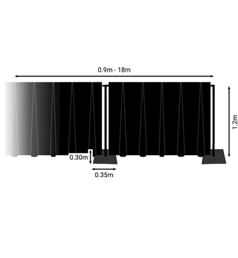 Wentex Pipe Und Drape Foh Set 18 M 1 2M Hoehe mieten bei Magic Event- & Medientechnik