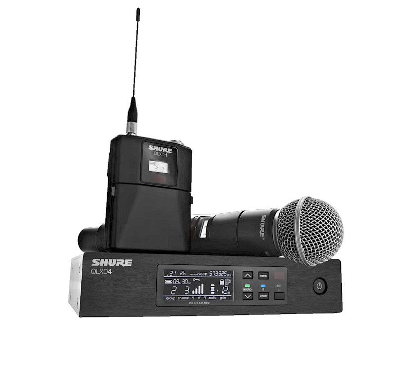 Shure Qlx D4 Funkmikrofon mieten bei Magic Event- & Medientechnik