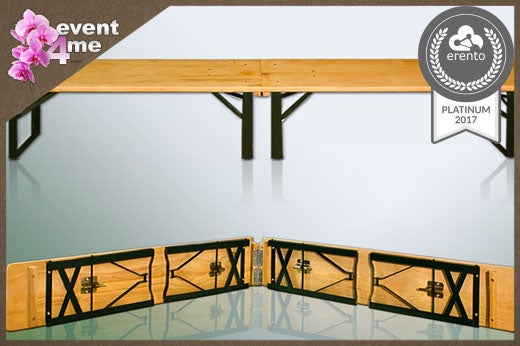 Klappbare Bierzeltgarnitur 220 × 50 cm mieten – passt in fast jeden Kofferraum – 4