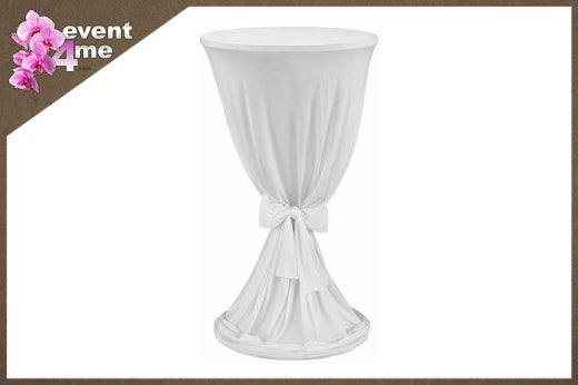 Stehtischhusse Elegant Ø 60 cm weiß mit Schleife mieten – ab 9,95 €, aus Mannheim
