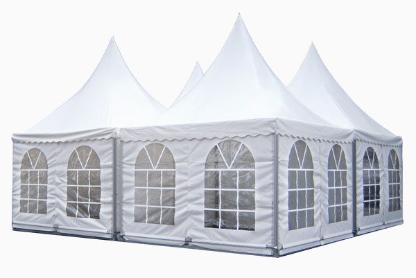 Pagodenzelt mieten – Partyzelt / Festzelt mit Spitzdach, 3x3 m & 5x5 m