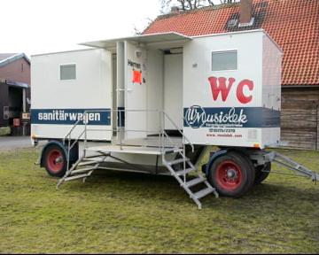 Toilettenwagen mit Fäkalientank mieten – beheizt, Damen & Herren