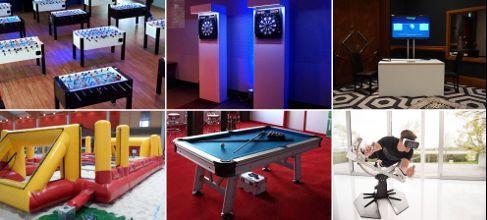 Spielmodule mieten: Airhockey, Billard, Carrerabahn, Dart, Kicker, Menschenkicker, Tischtennis, Spielkonsole, Torwand
