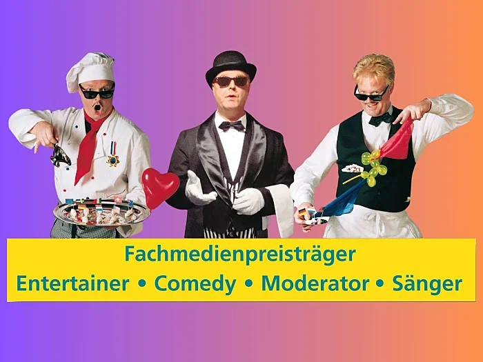 Comedy-Entertainer buchen: Empfangschef Paul, komischer Kellner & Butler James mit Tischzauberei – Hochzeit, Geburtstag, Firmenfeier