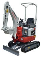 Kompakt Bagger 0,8 to, mit Kabine, Tieflöffel 400 mm, Grabtiefe: 1,530 mm mieten mieten