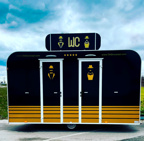 Toilettenanhänger Retro mieten – Toilettenwagen im Retro-Look für Events – 2