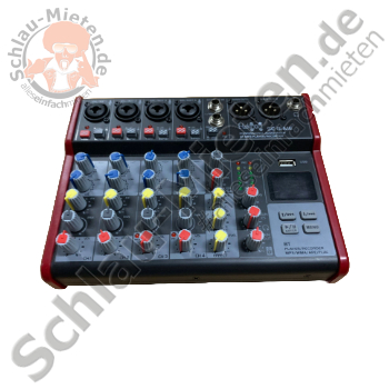 E-Lektron EL172583 SE-6 Mischpult 4-Kanal + USB/BT/AUX mieten bei Schlau-Mieten.de