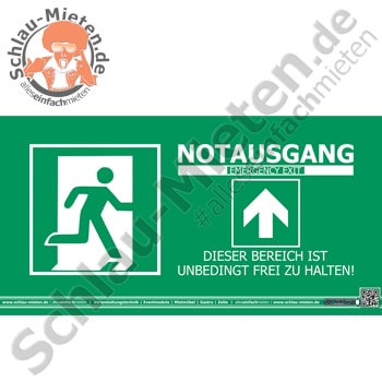 Sichtschutz/Mesh für Mobilzaun NOTAUSGANG mieten bei Schlau-Mieten.de