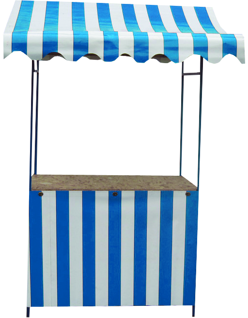 Marktstand blau-weiß mieten bei Crypton Event