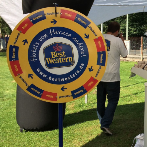 Glücksrad – gebrandet mieten bei Crypton Event