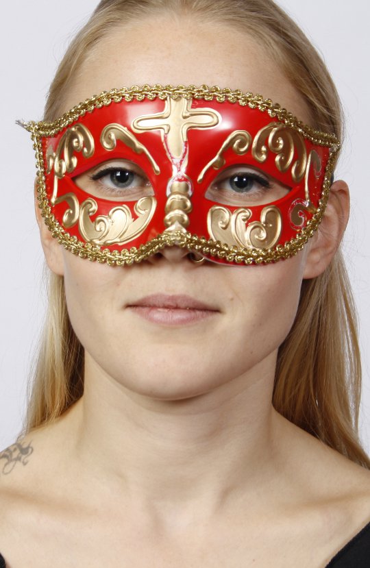Maske – Accessoires – Rot-Gold (Maske) mieten