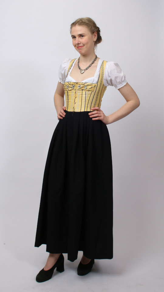 Dirndl – Schwarz-Gelb – Damen (Dirndl und Bluse) mieten