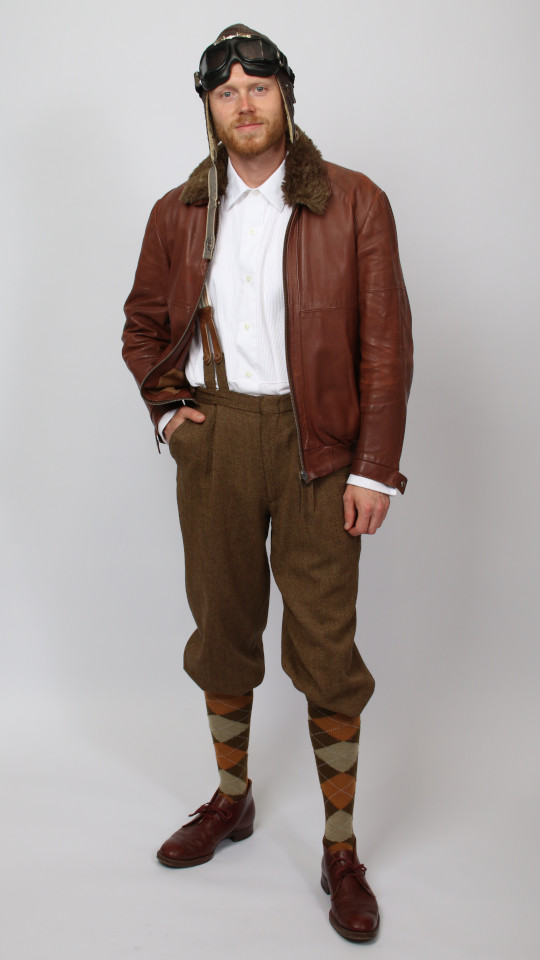 Pilot – Flieger Outfit (Jacke, Brille und Kappe) mieten