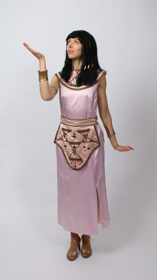 Cleopatra – Ägypterin Outfit – Rosa (Kleid, Kragen, Gürtel und Armreifen) mieten
