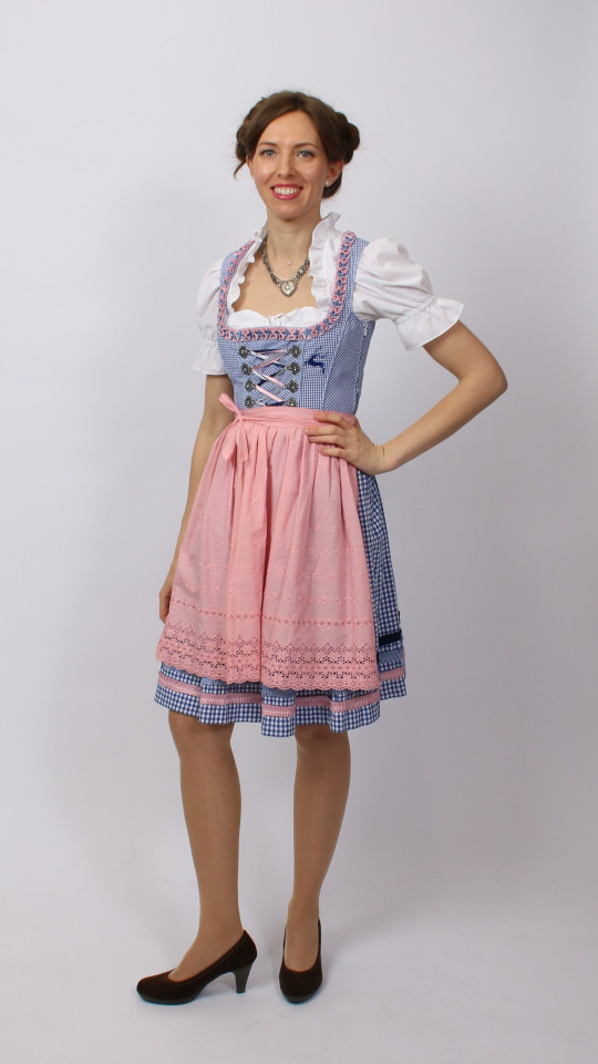 Dirndl – Blaukariert – Damen (Dirndl, Schürze und Bluse) mieten
