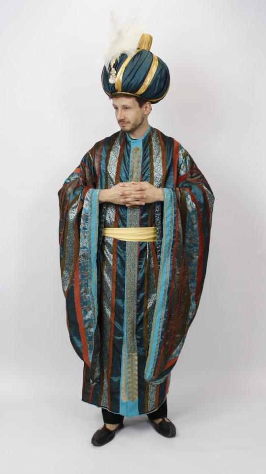 Karneval in Venedig – Aladin – Sinbad Outfit – Türkis (Kutte, Schärpe, Turban und Schnabel