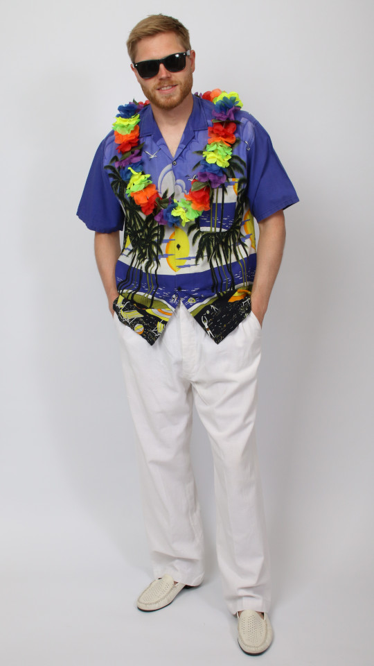 Hawai – 80er Outfit (Hemd und Blumenkette) mieten