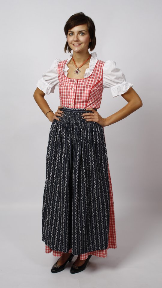 Dirndl – Rotweiss-Kariert – Damen (Dirndl, Schürze und Bluse) mieten