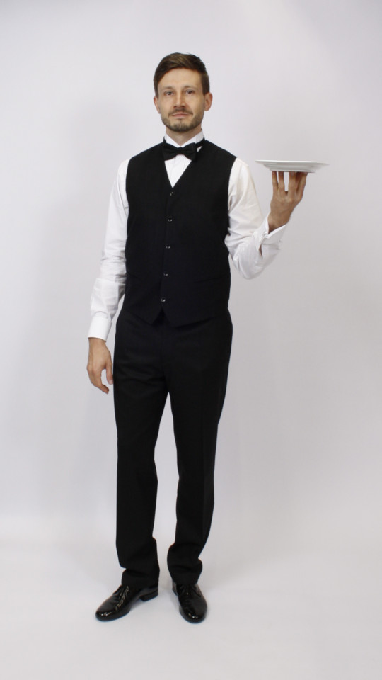 Kellner – Servicekraft Outfit – Herren (Weste und Fliege) mieten