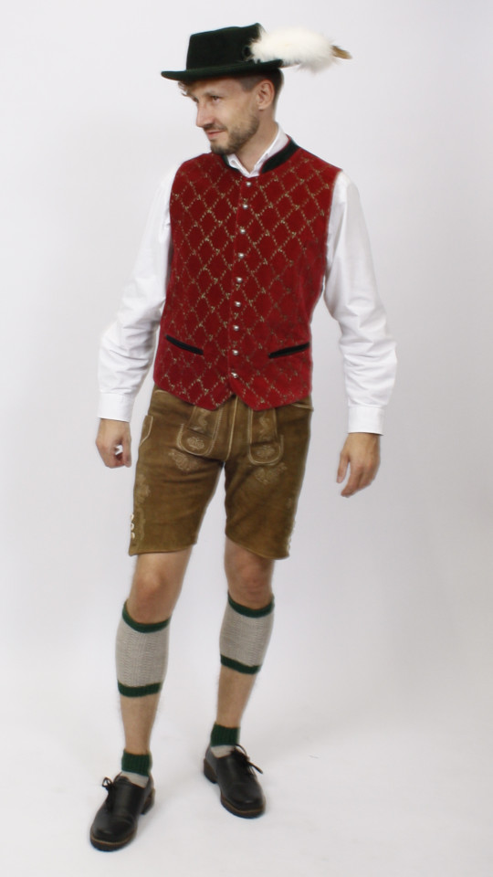 Lederhose braun kurz -Samtweste zubuchbar- mieten