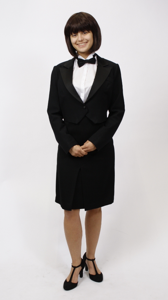 Kellnerin – Dienerin – Butlerin (Jacke, Fliege und Kummerbund) mieten